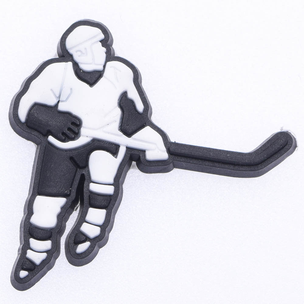Al por mayor 10pcs PVC Diy Hole Zapatos Accesorios de la serie de hockey sobre hielo Flores